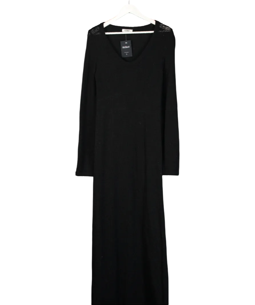 4th & Reckless Black V Neck Knitted Maxi Dress UK 10