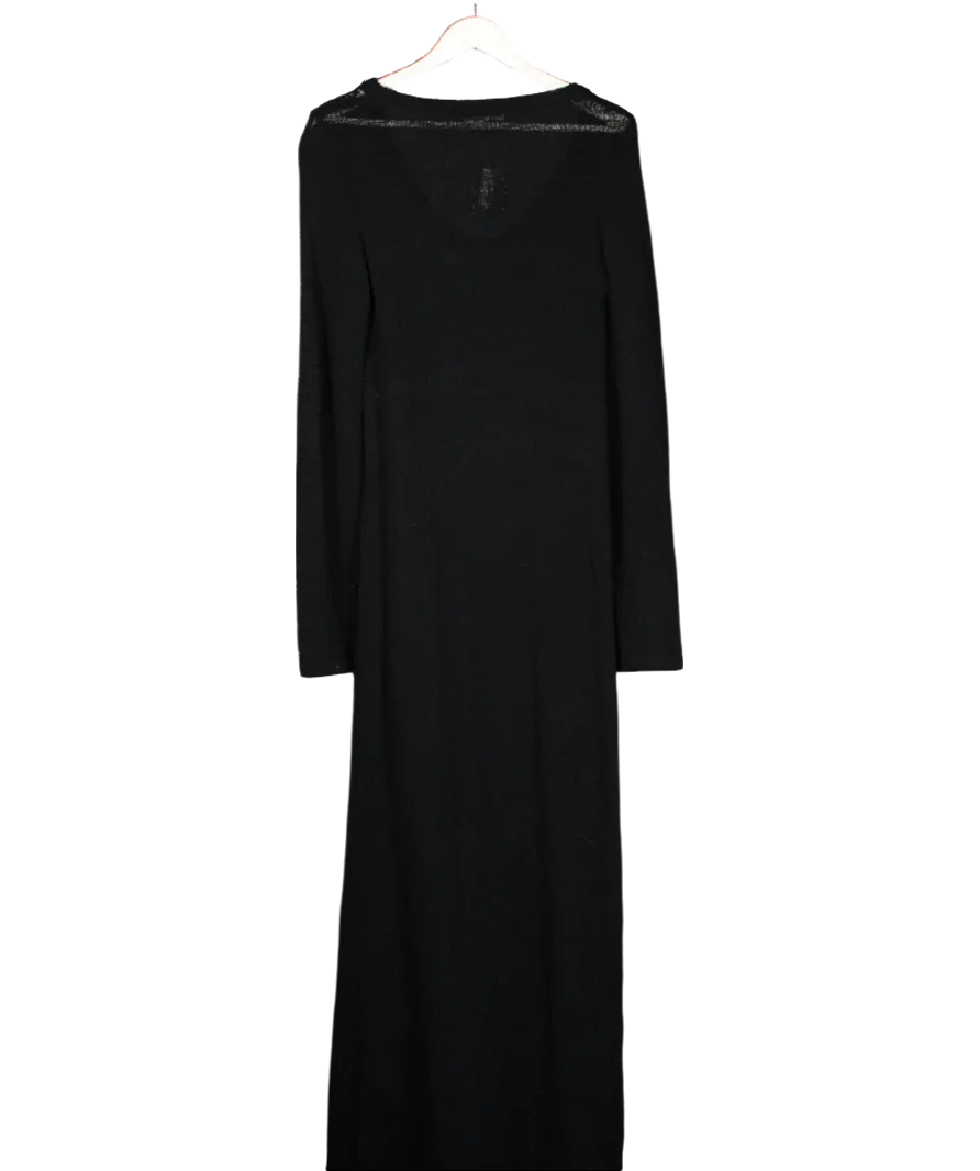 4th & Reckless Black V Neck Knitted Maxi Dress UK 10