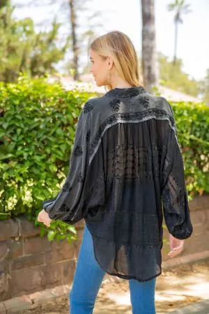60s Style Patchwork Button-down Blouse