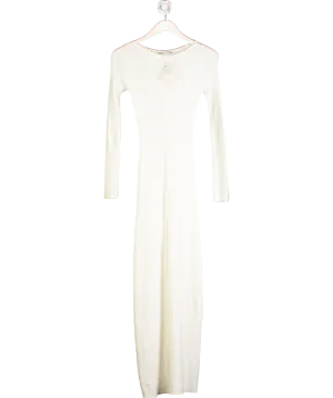 Abercrombie & Fitch Cream Long Sleeve Button Down Knitted Maxi Dress UK XS