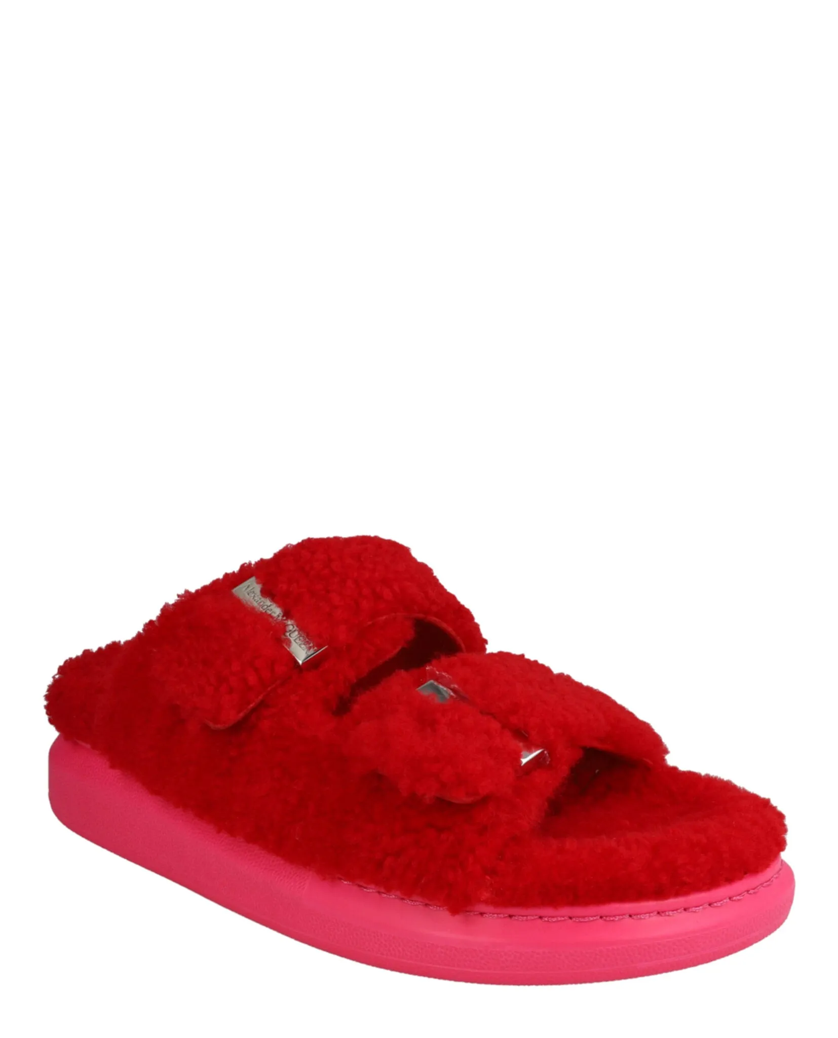 Alexander McQueen Shearling Slide Sandals by Carro Luxury Maison