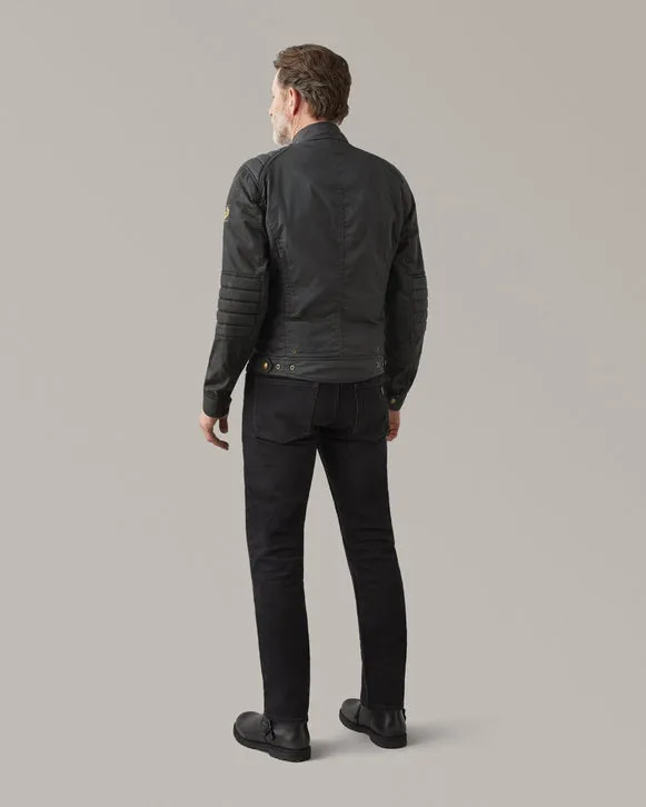 BELSTAFF ROBERTS WAXED COTTON VENTED MOTORCYCLE JACKET - BLACK