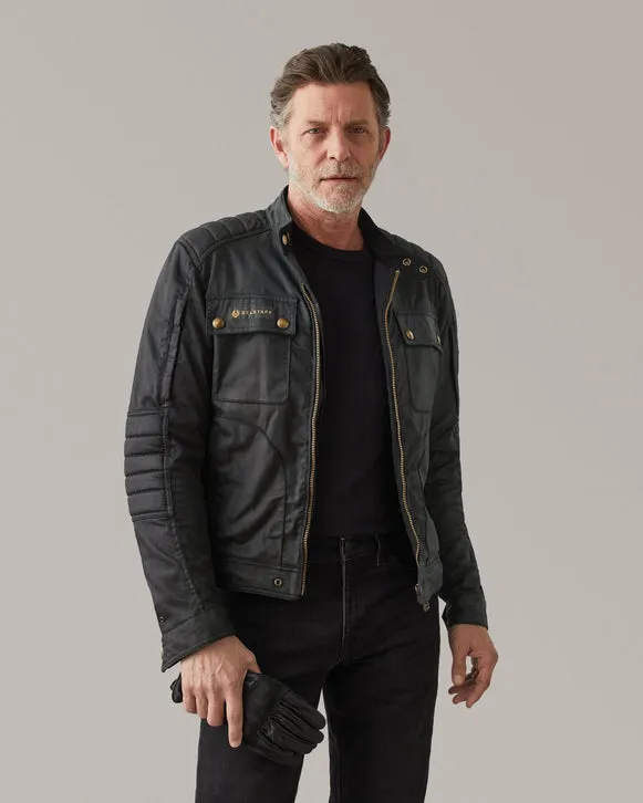 BELSTAFF ROBERTS WAXED COTTON VENTED MOTORCYCLE JACKET - BLACK