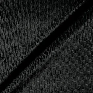 Black Jacquard Vintage Washed Cotton Corduroy