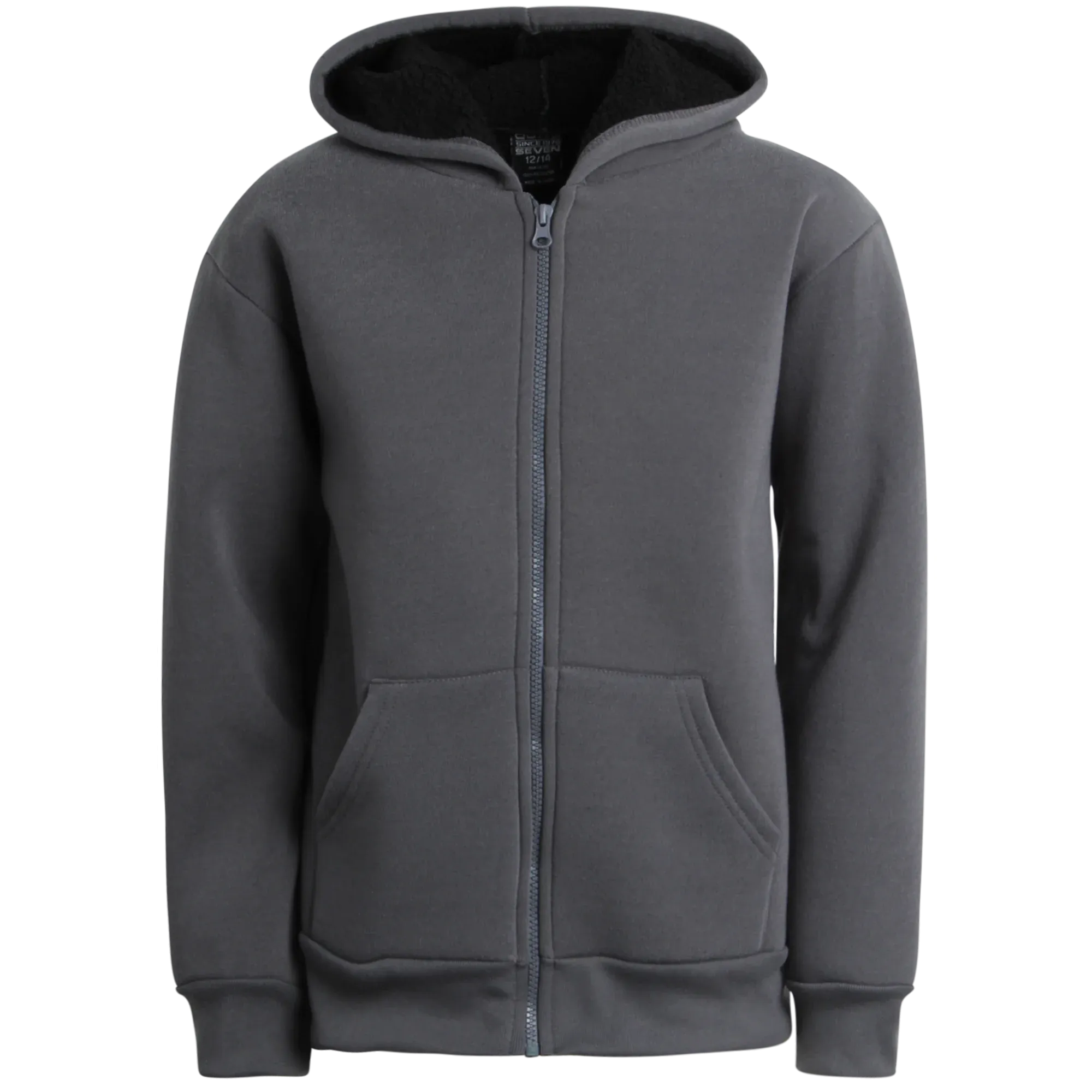 Boys Sweatshirt – Heavyweight Sherpa Fleece Lined Zip Hoodie Sweatshirt (Size: 8-18) - ZB138