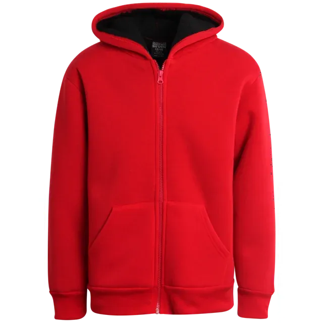 Boys Sweatshirt – Heavyweight Sherpa Fleece Lined Zip Hoodie Sweatshirt (Size: 8-18) - ZB138