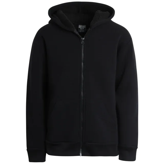 Boys Sweatshirt – Heavyweight Sherpa Fleece Lined Zip Hoodie Sweatshirt (Size: 8-18) - ZB138
