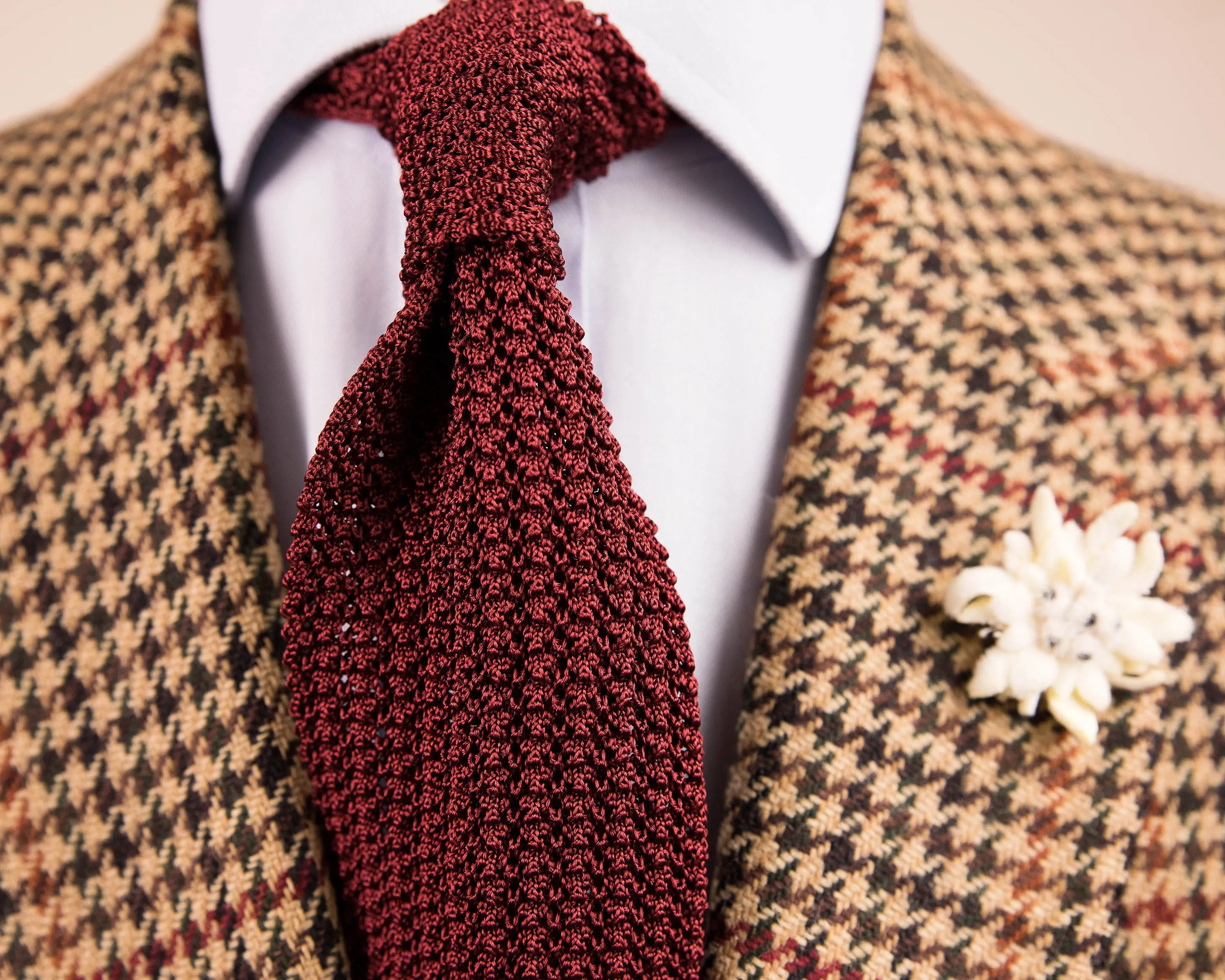 Burgundy Silk Knit Tie