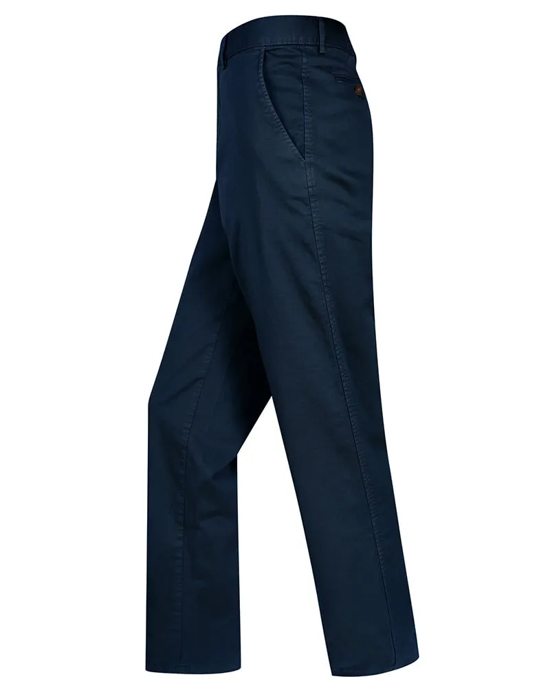 Chino buks, marineblå m. stretch