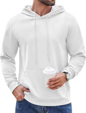 COOFANDY Men's Hoodie Long Sleeve Hooded Pullover Casual Fashion Sweatshirts Drawstring Gym Hooded with Kanga Pocket