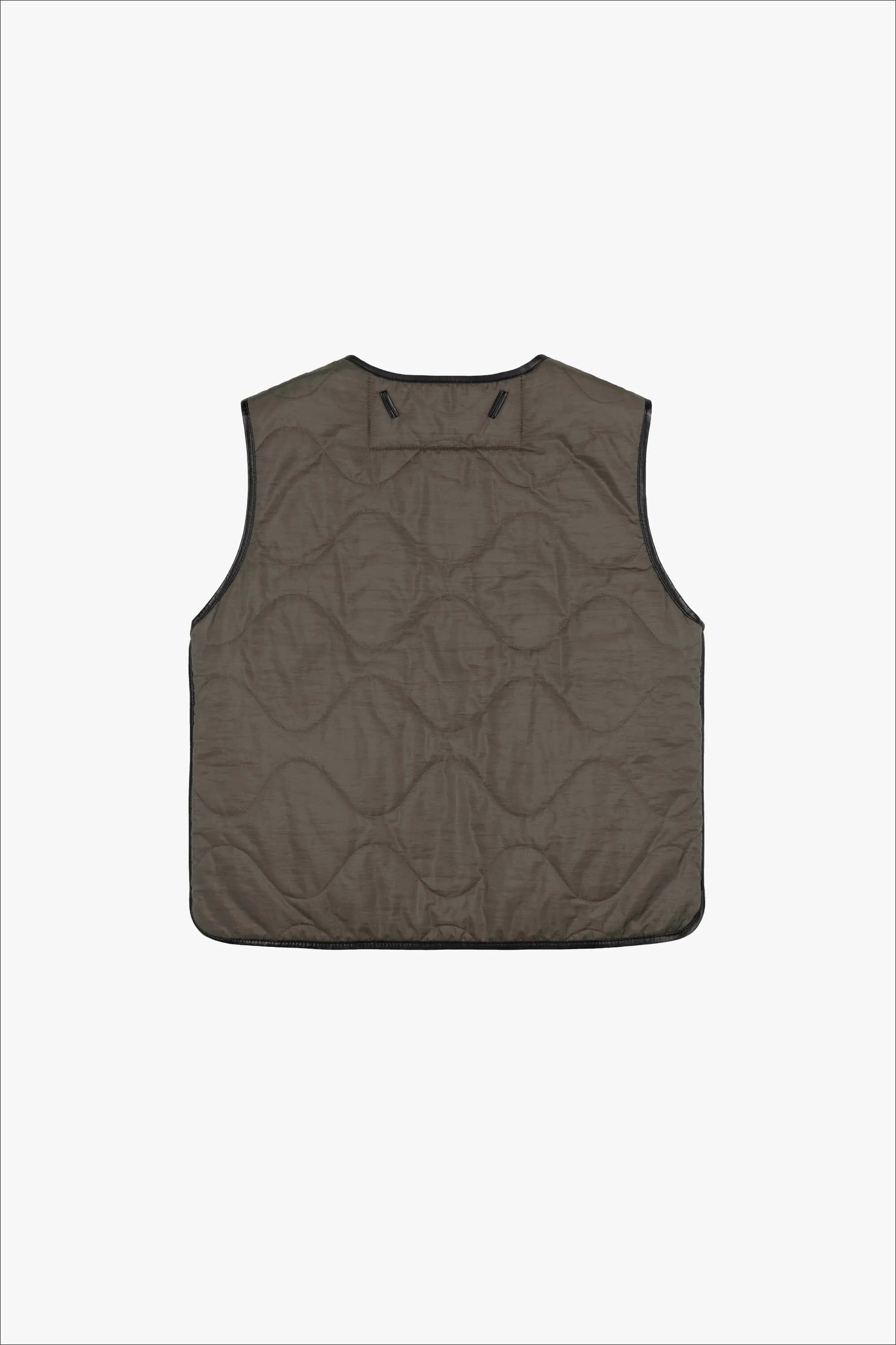 Cropped Aviator Shearling Vest - Black / Black