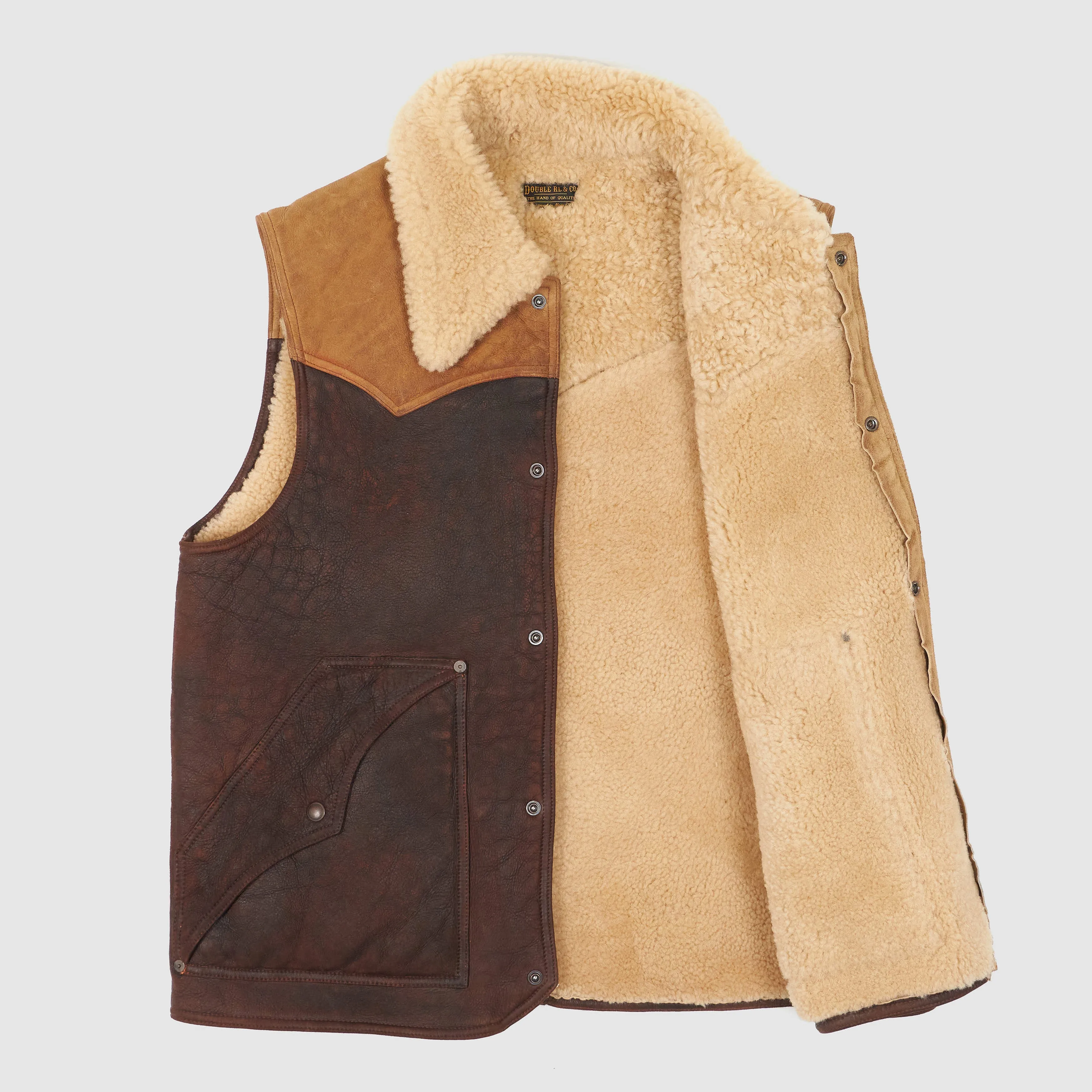 Double RL Two Tone Dalton Shearling Vest