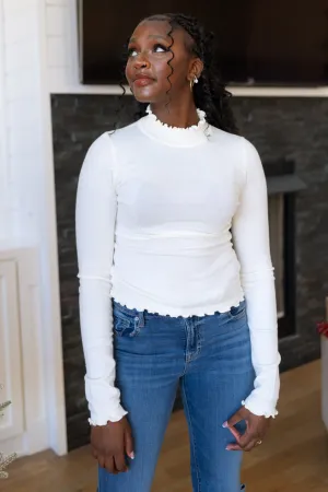 Elle Mock Neck Top - Cream