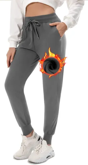 FULLSOFT Fleece Lined Sweatpants for Women-Women's Thermal Joggers with Pockets Lounge Leggings for Workout Running Winter