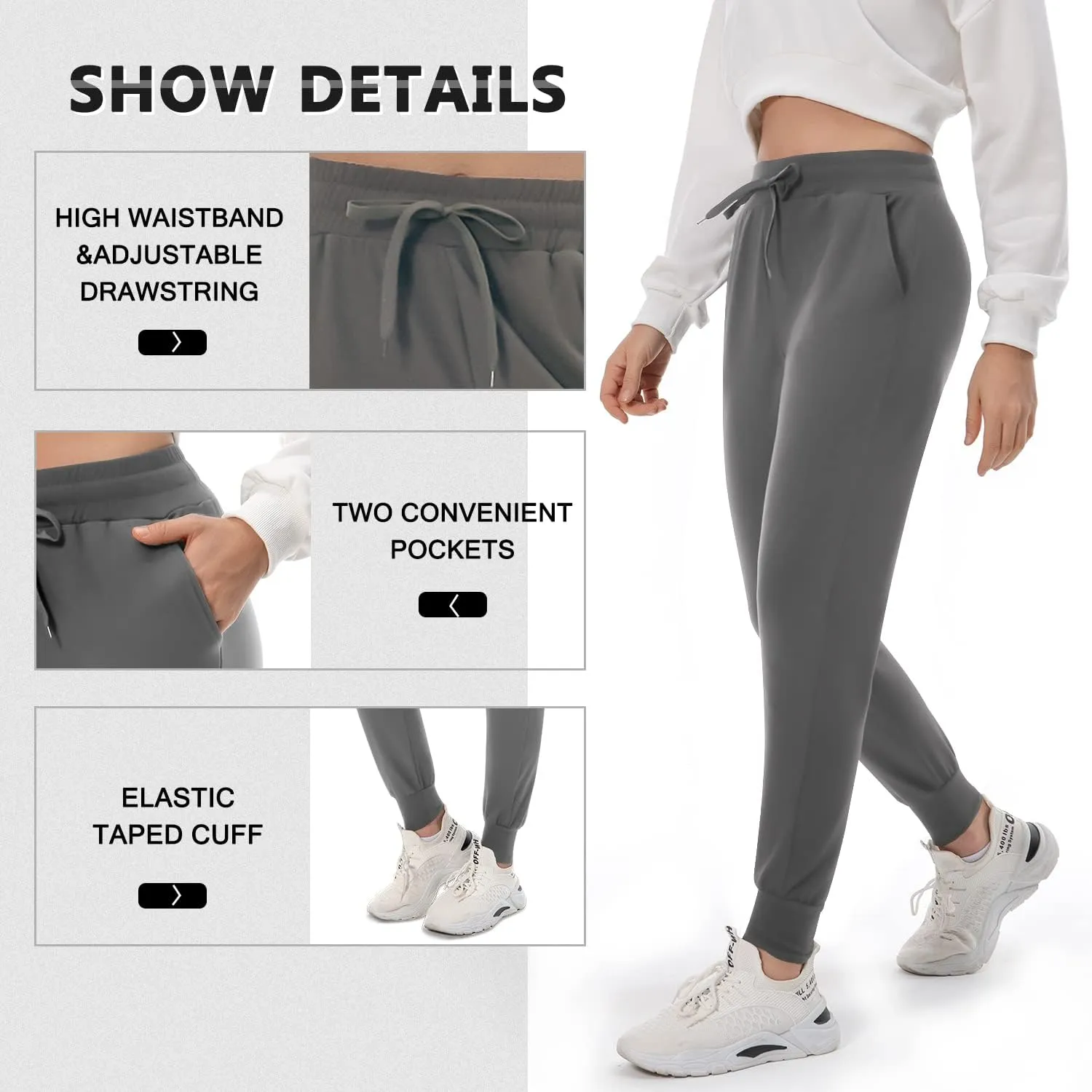 FULLSOFT Fleece Lined Sweatpants for Women-Women's Thermal Joggers with Pockets Lounge Leggings for Workout Running Winter