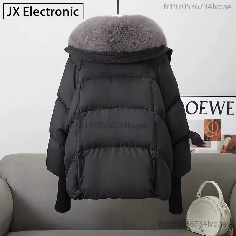 Fusion Stylish Winter Womens Warm Coat New Thicken Fur Collar Jacket Short down Cotton Casual Wear