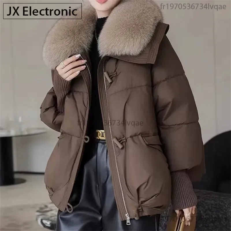 Fusion Stylish Winter Womens Warm Coat New Thicken Fur Collar Jacket Short down Cotton Casual Wear