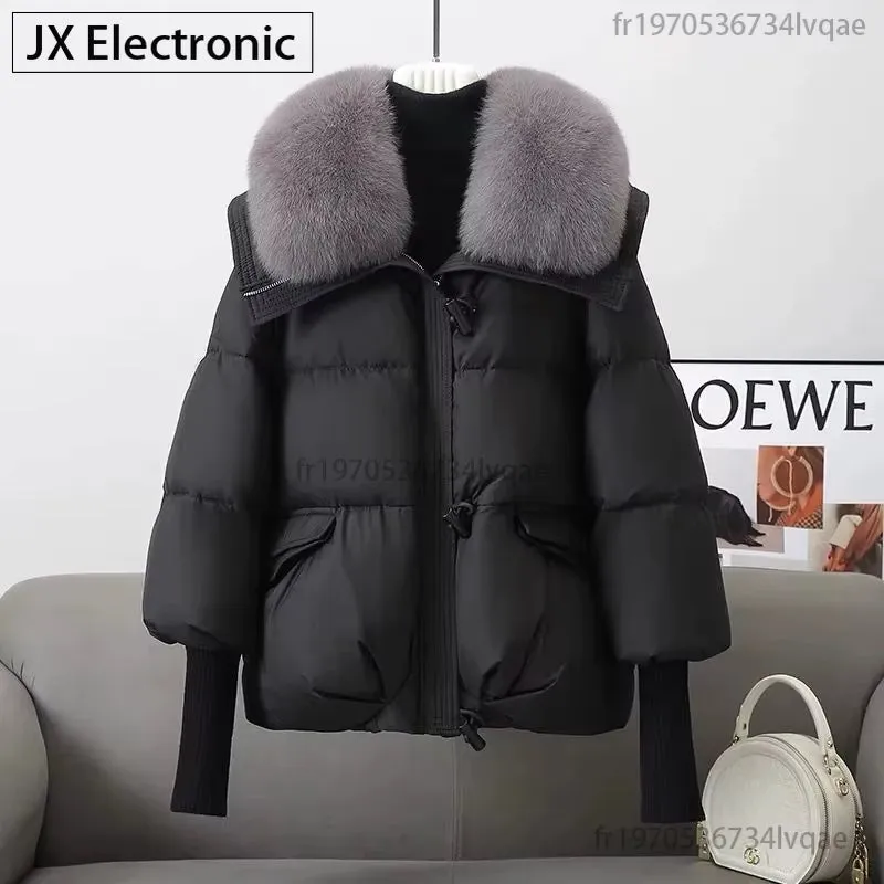 Fusion Stylish Winter Womens Warm Coat New Thicken Fur Collar Jacket Short down Cotton Casual Wear