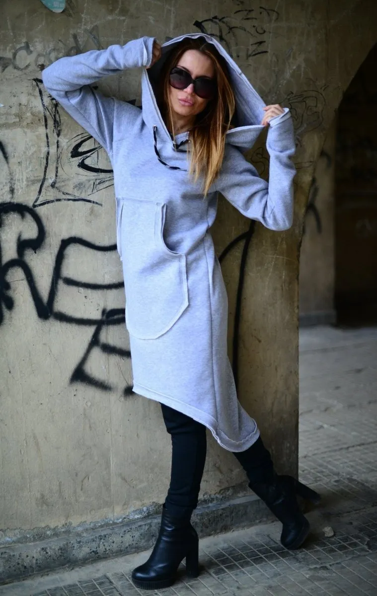 Hooded Warm Dress Ribbed Edge MELINDA