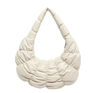 Ivory Quilted Puffy Purse