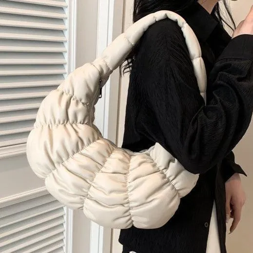 Ivory Quilted Puffy Purse