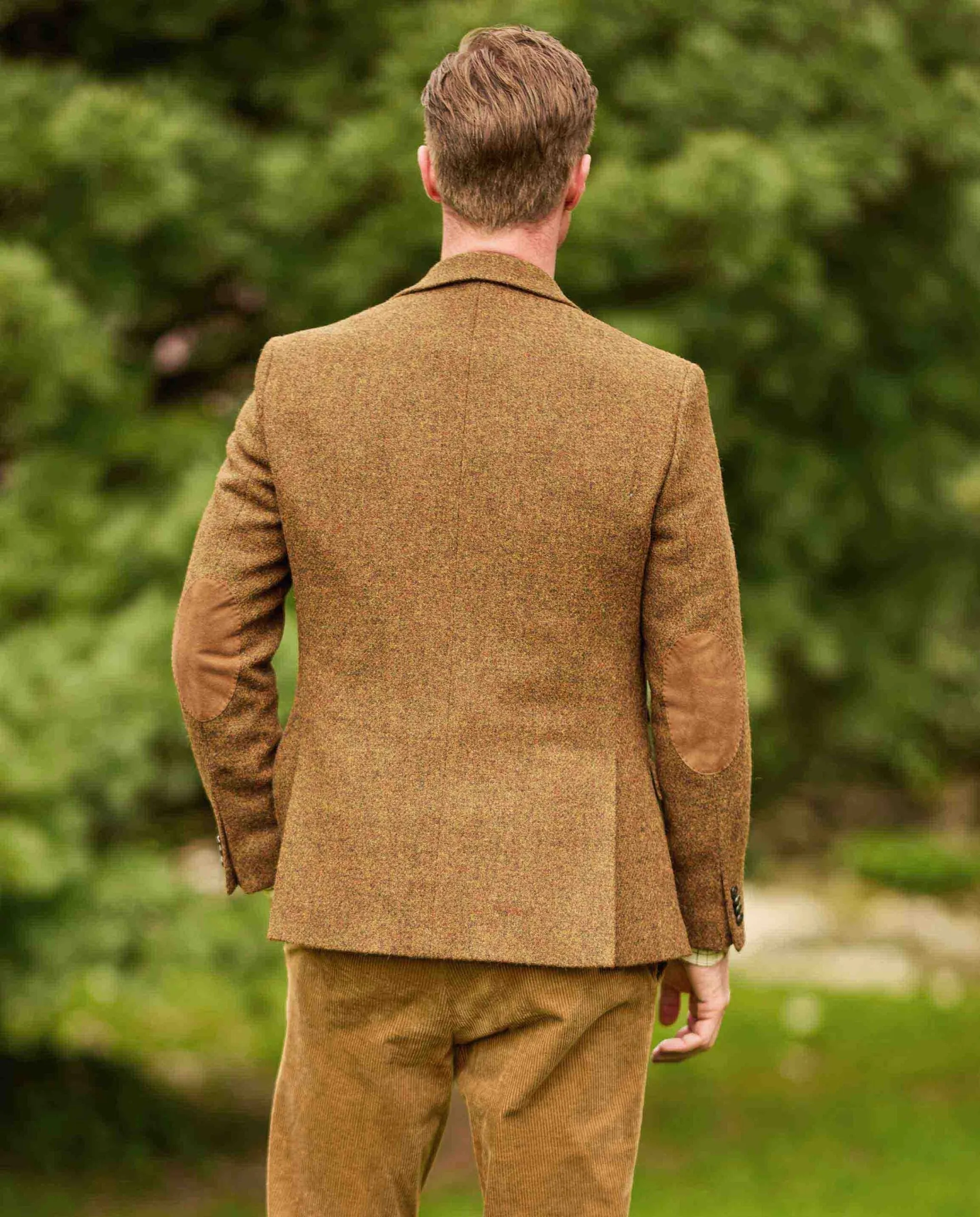 London tweed blazer, Harris Tweed, rust brun