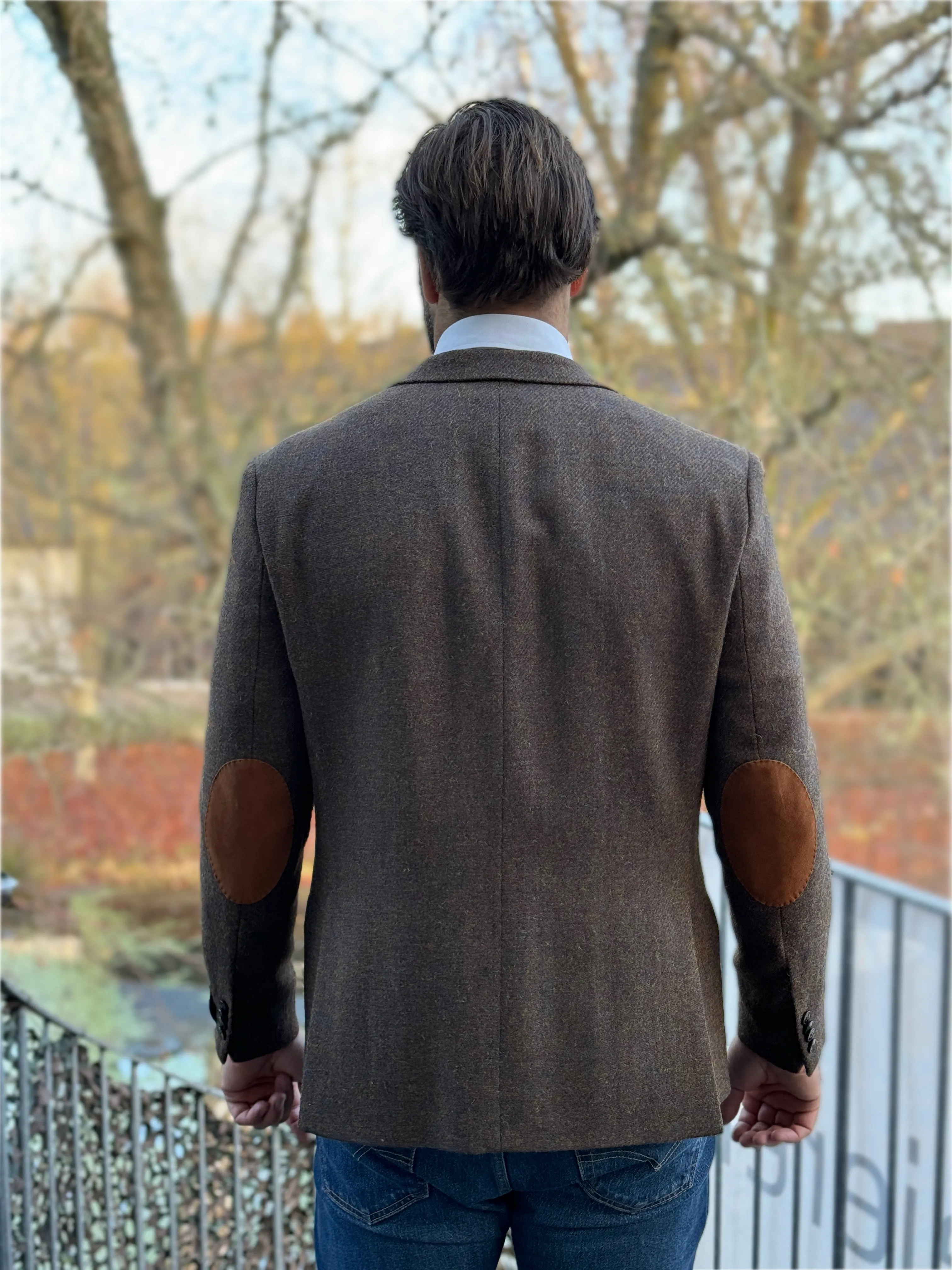 London tweed blazer, Harris Tweed, tweed shadow melange