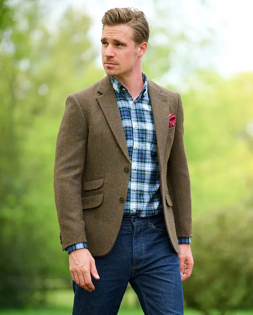 London tweed blazer, Harris Tweed, tweed shadow melange