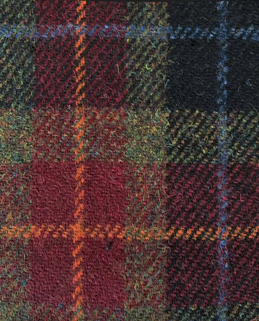 London tweed blazer, Harris Tweed, vinrød/blå/grøn tern - check of island