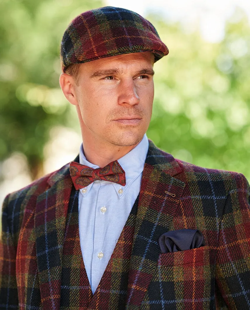London tweed blazer, Harris Tweed, vinrød/blå/grøn tern - check of island