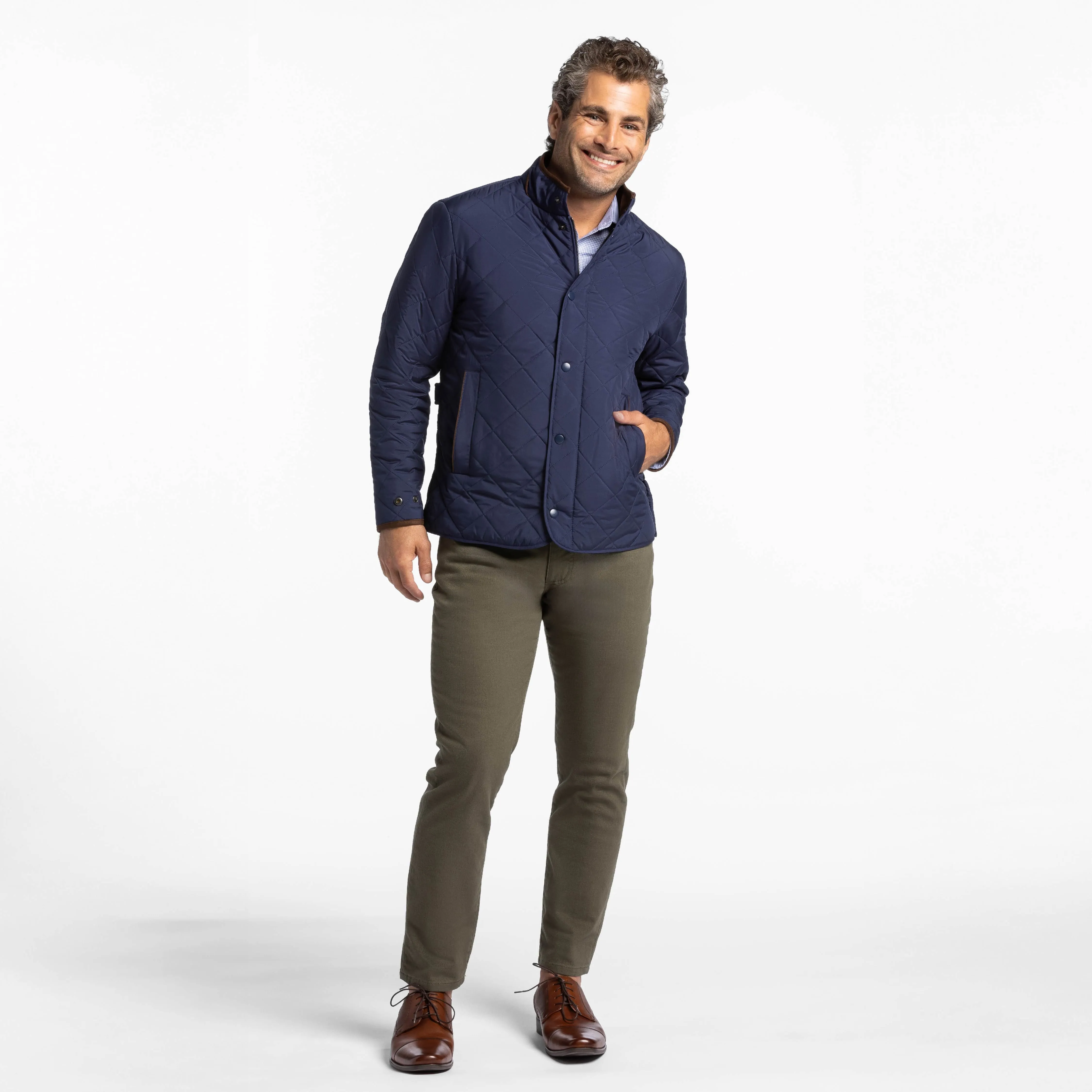 Navy Quilted Jacket