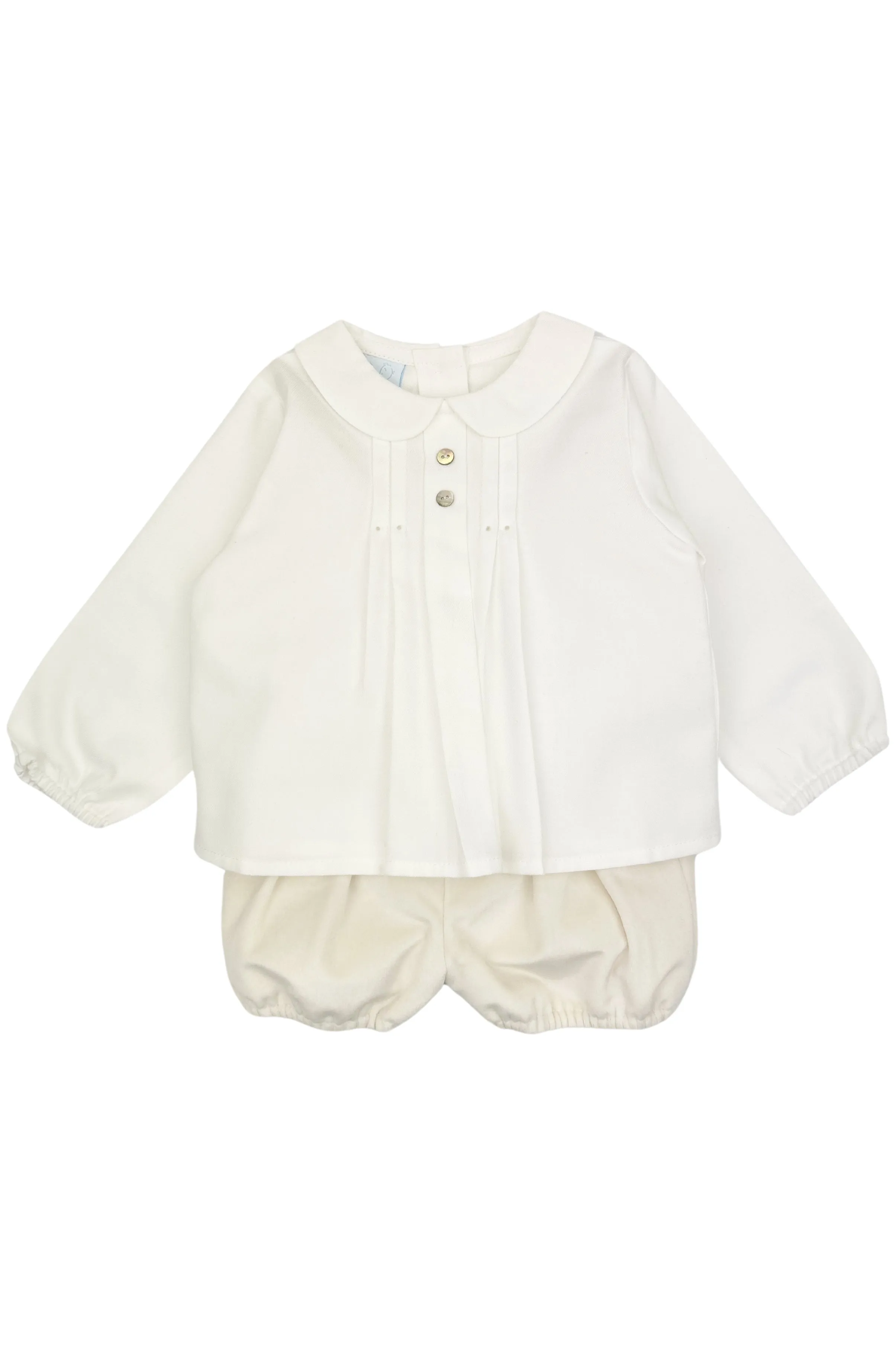 "Lucas" Ivory Shirt & Cream Velvet Jam Pants