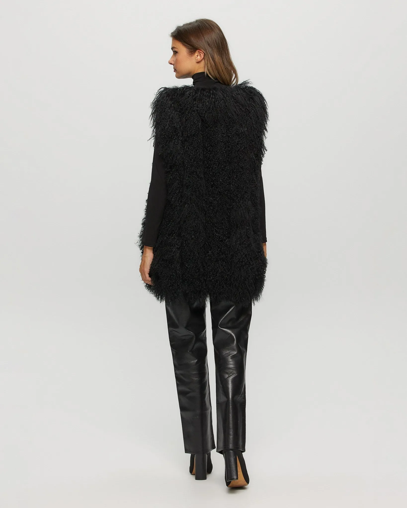Select Mongolian Lamb Vertical Layer Vest