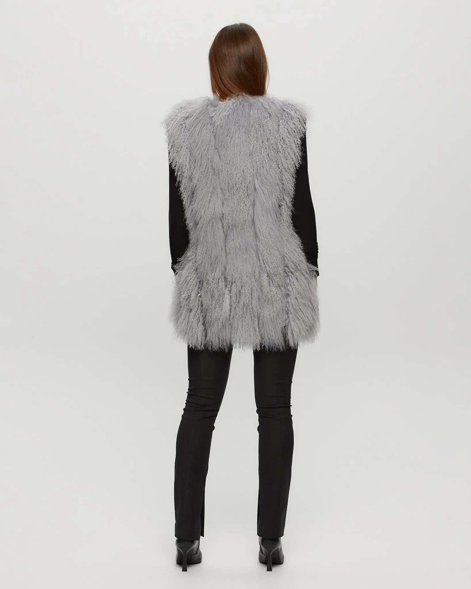 Select Mongolian Lamb Vertical Layer Vest