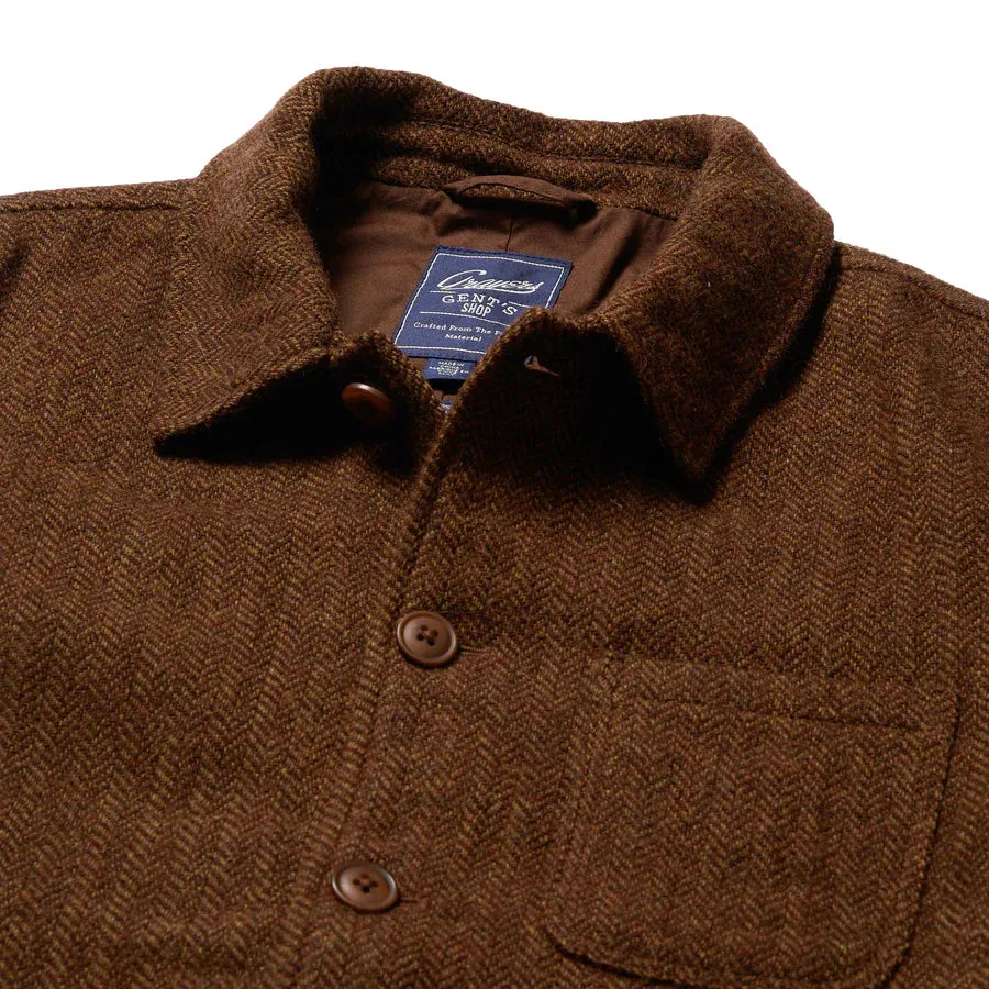 Tweed Industrial Jacket -Brown  Herringbone