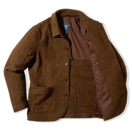 Tweed Industrial Jacket -Brown  Herringbone
