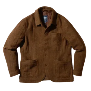 Tweed Industrial Jacket -Brown  Herringbone