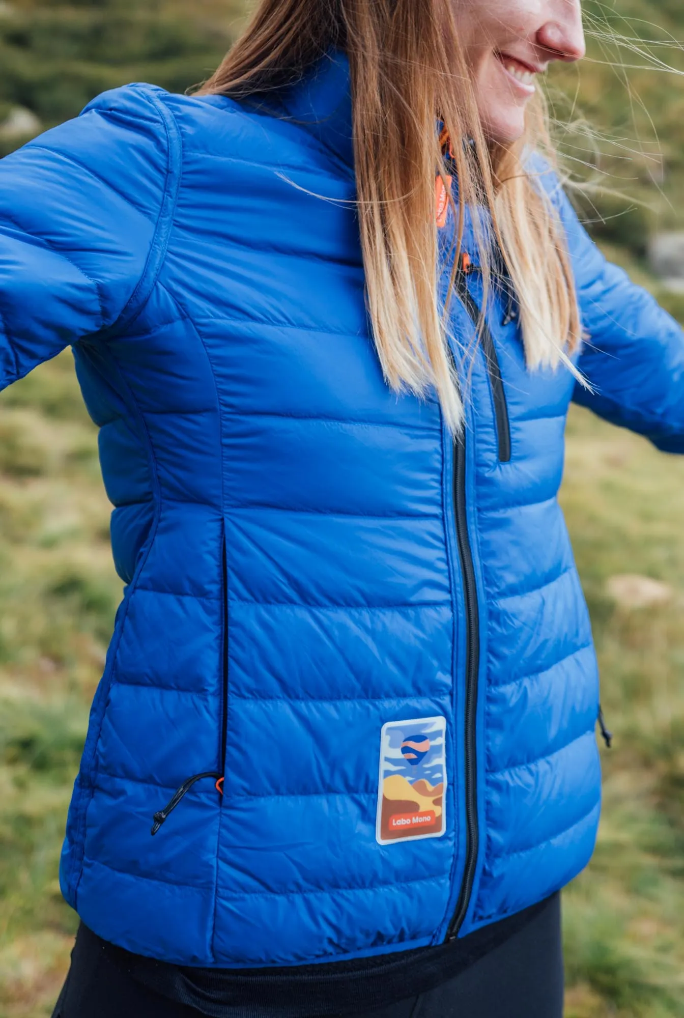 Women's Reversible Lightweight Puffer Jacket, Mixed Print & Blue