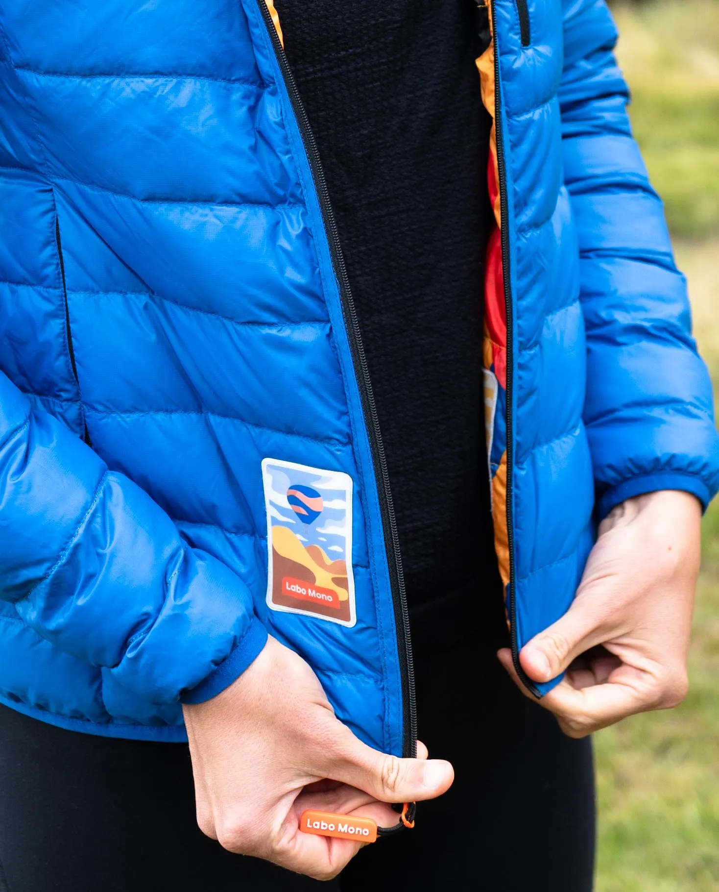 Women's Reversible Lightweight Puffer Jacket, Mixed Print & Blue