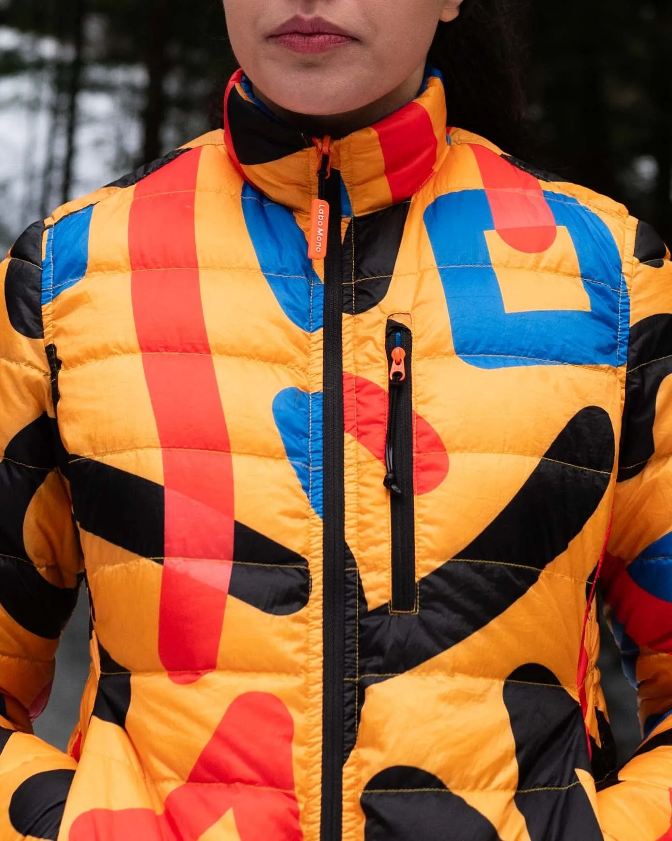 Women's Reversible Lightweight Puffer Jacket, Mixed Print & Blue