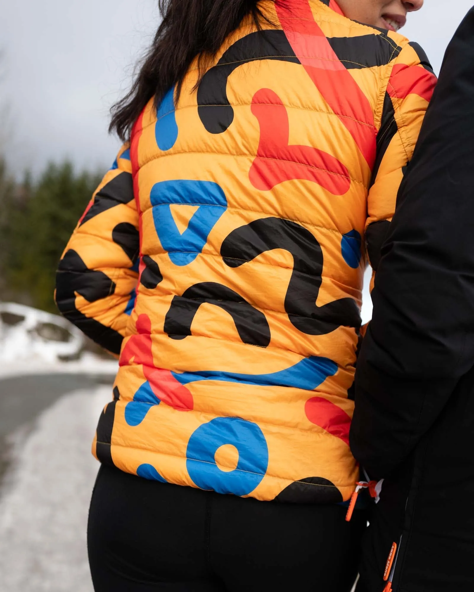 Women's Reversible Lightweight Puffer Jacket, Mixed Print & Blue