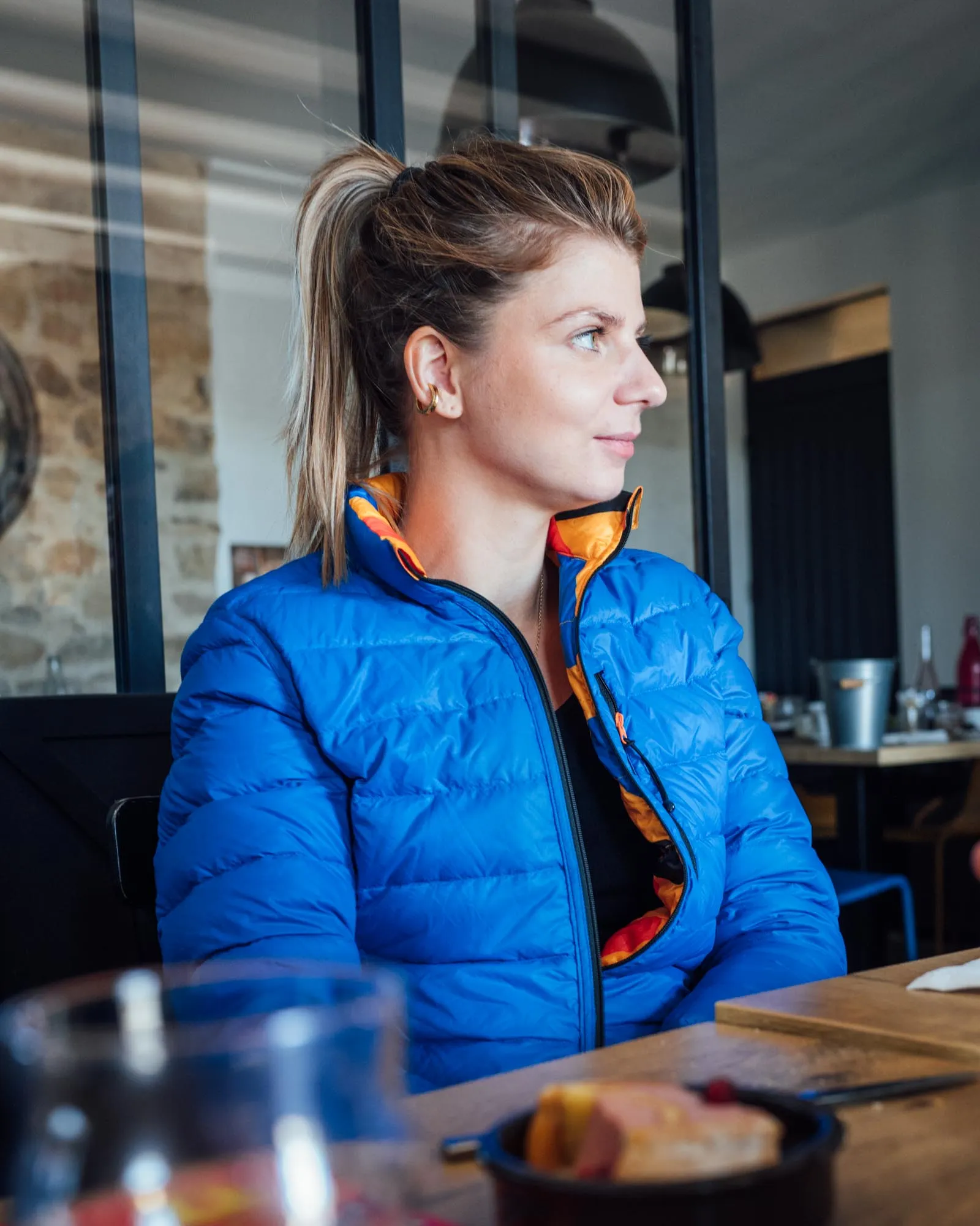 Women's Reversible Lightweight Puffer Jacket, Mixed Print & Blue