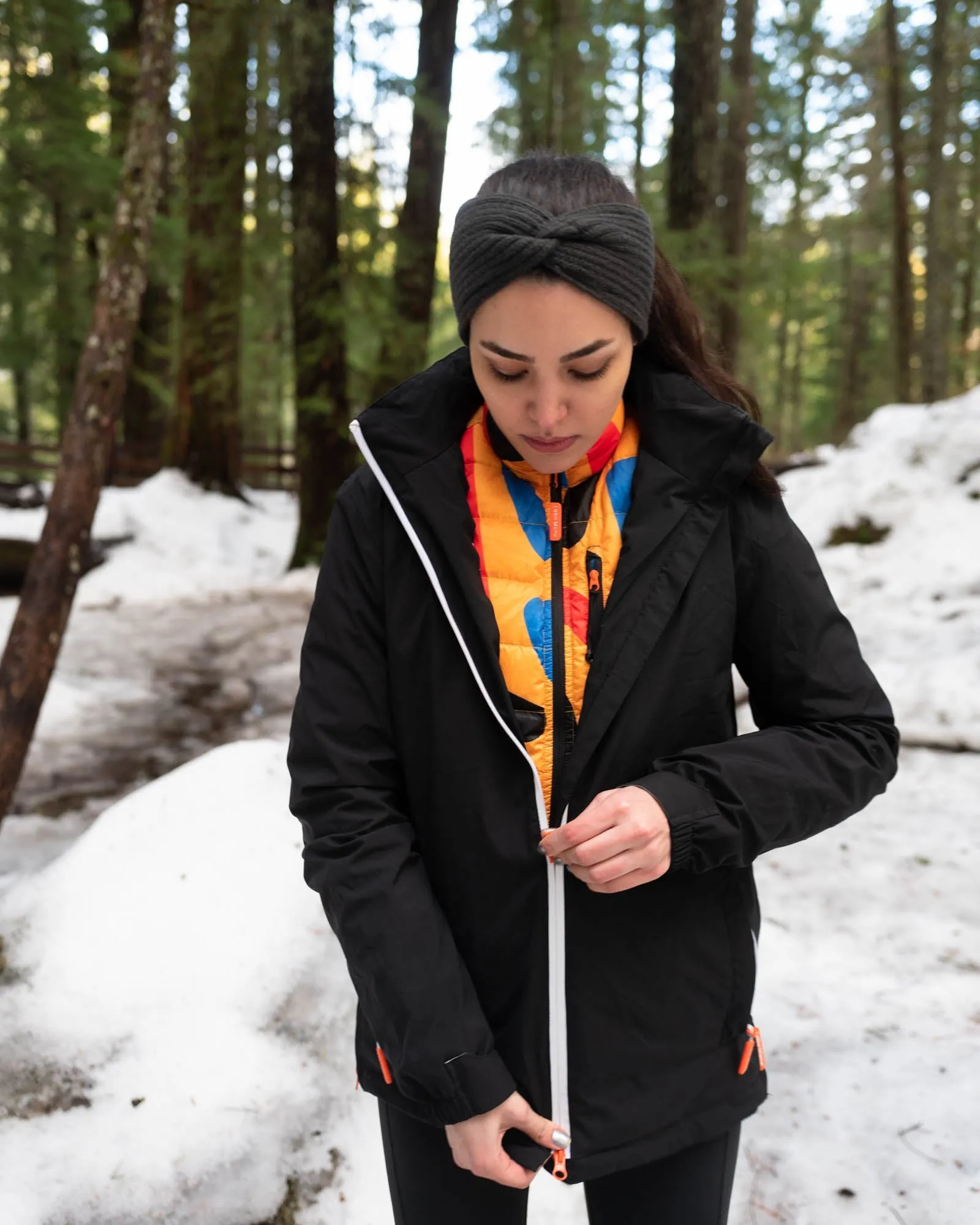 Women's Reversible Lightweight Puffer Jacket, Mixed Print & Blue