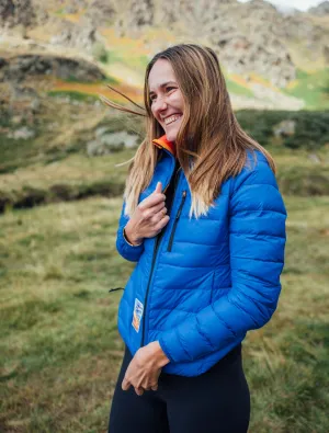 Women's Reversible Lightweight Puffer Jacket, Mixed Print & Blue