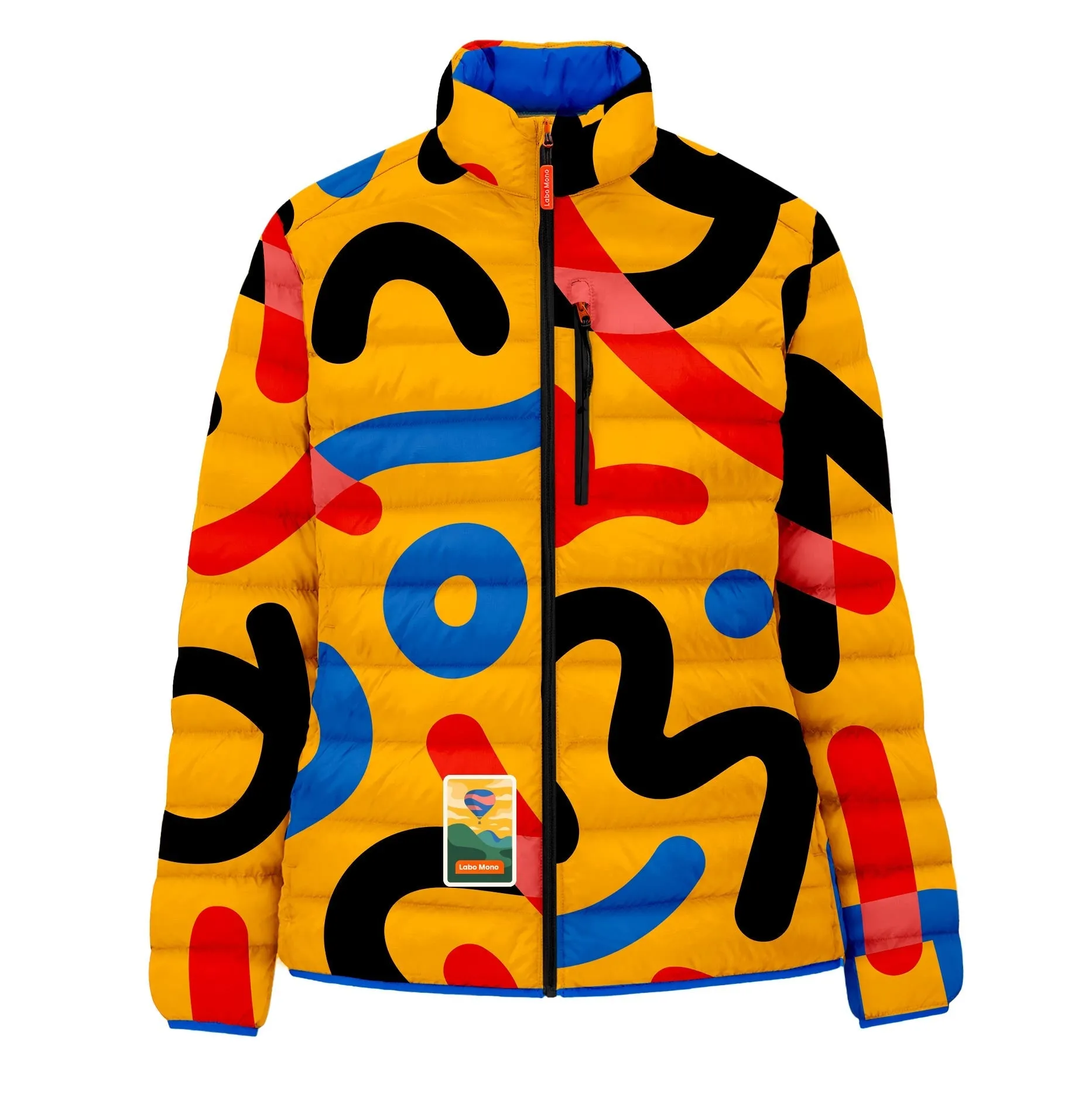 Women's Reversible Lightweight Puffer Jacket, Mixed Print & Blue