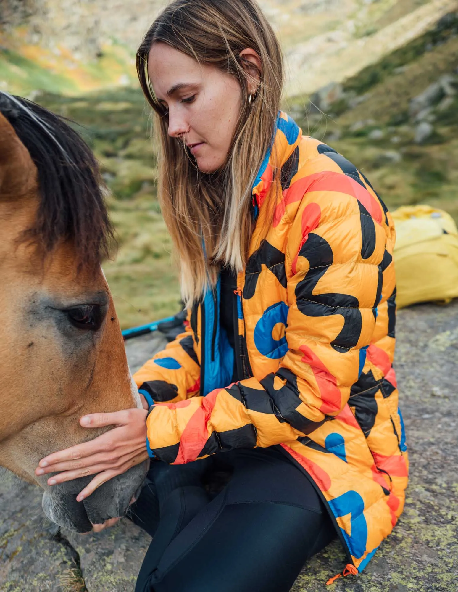 Women's Reversible Lightweight Puffer Jacket, Mixed Print & Blue