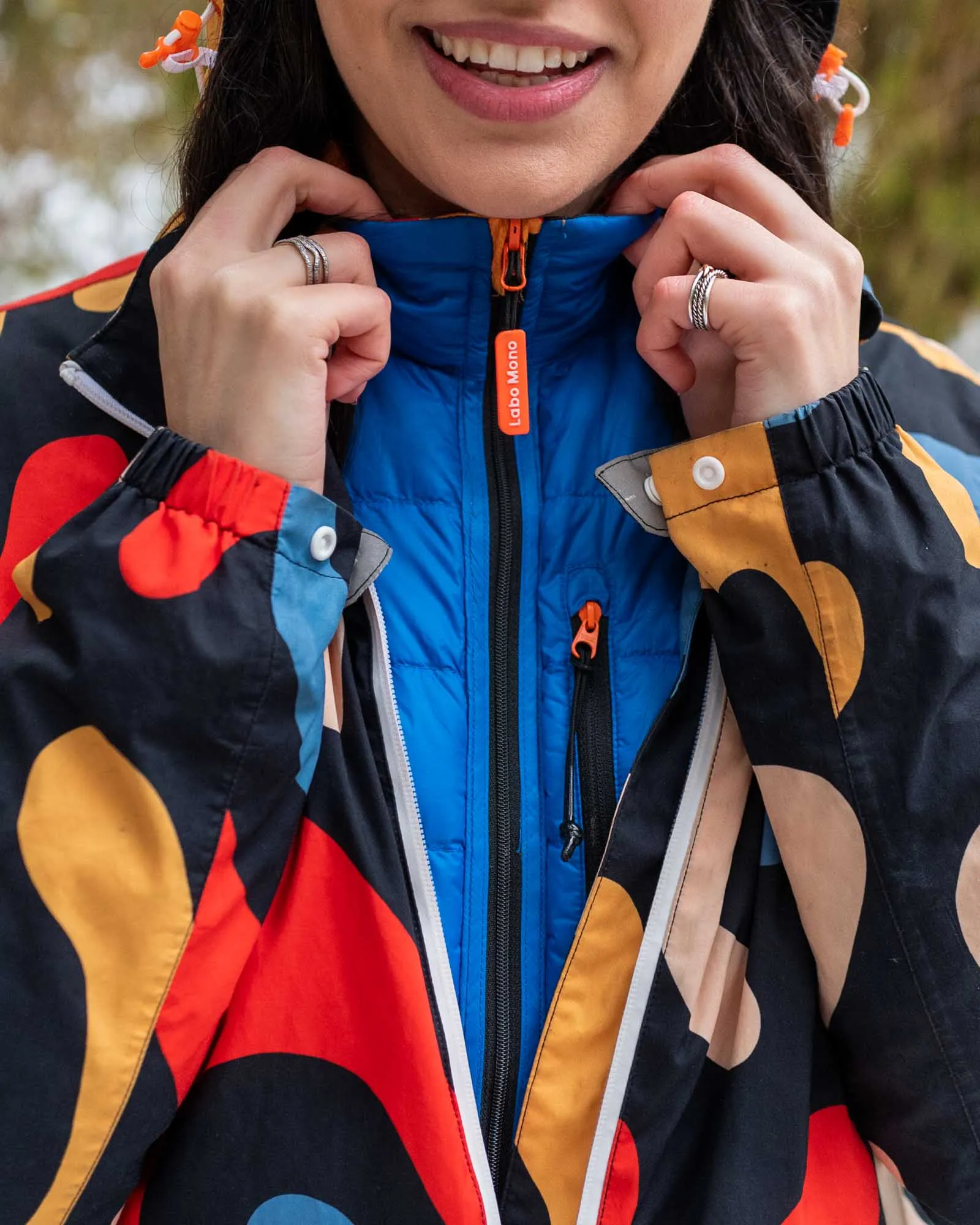 Women's Reversible Lightweight Puffer Jacket, Mixed Print & Blue
